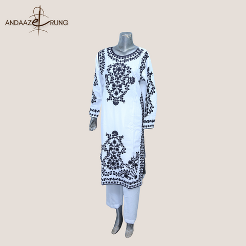 Black & White Fully Embroidered Lawn Suit – 3 Piece | Party Wear Collection