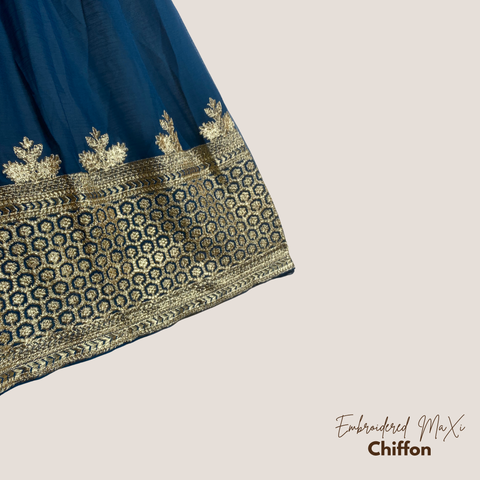 Zinc Embroidered Chiffon Maxi – 3 Piece Stitched Suit